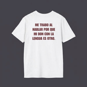 Remera 'Me trabo al hablar' — REVERSO